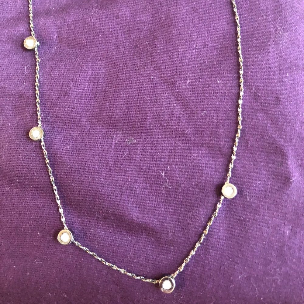 Dark metal rhinestone necklace adjustable